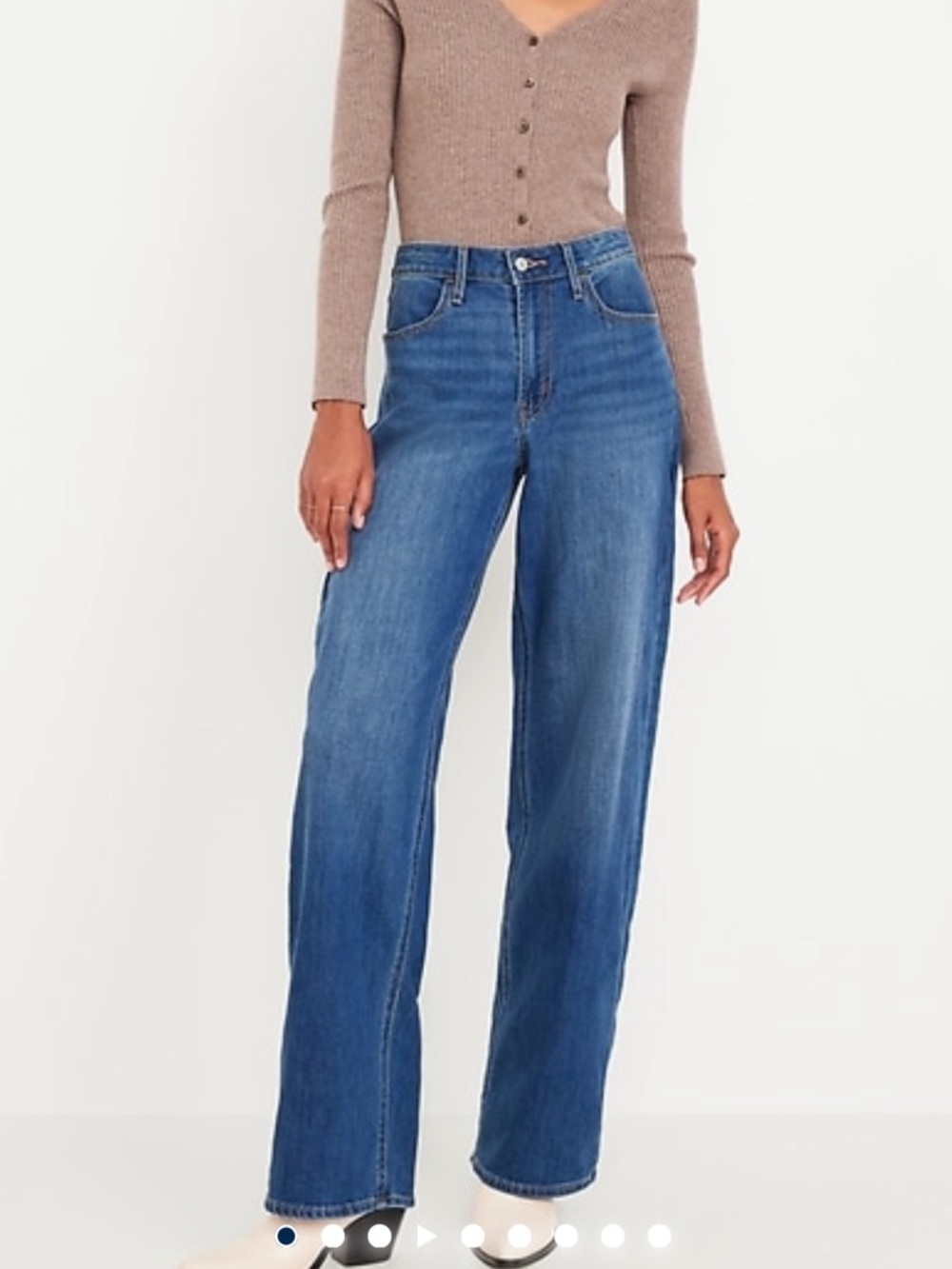 Old Navy Women's Wide-Leg Mid-Blue Jeans